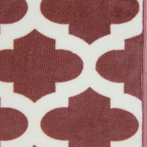 Sultan's Linens Lattice Design 16 x 24 in Comfort Plush Bath Mat Rug Rose/White - Picture 3 of 5